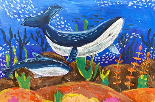 2023 World Wildlife Day Youth Art Contest finalist entry by Puttipat Sakoldiloke, age 6, from Thailand.